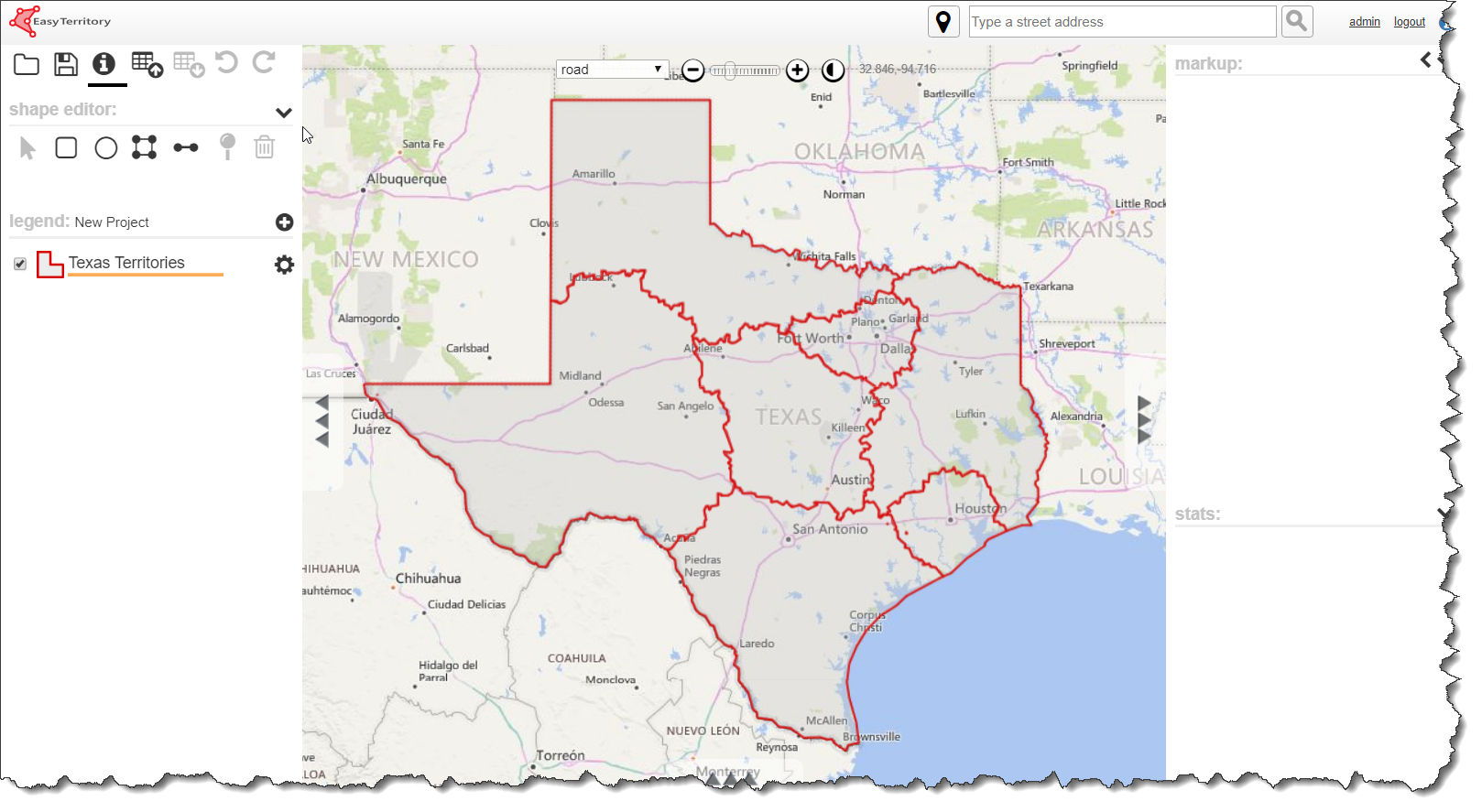 EasyTerritory ProjectMarkupPolygons layer