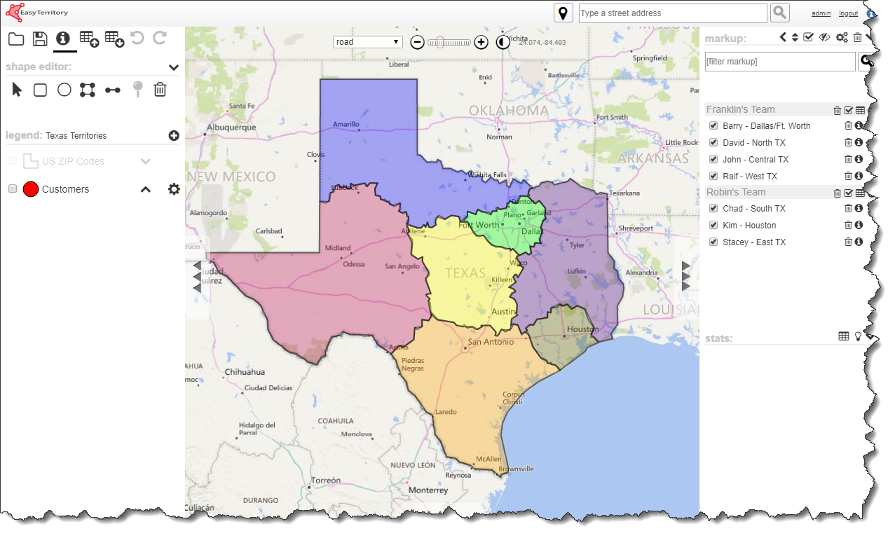 EasyTerritory Texas Customer Territory Management
