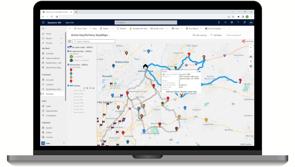 EasyMap Multi-stop Sales Field Service Route Planning