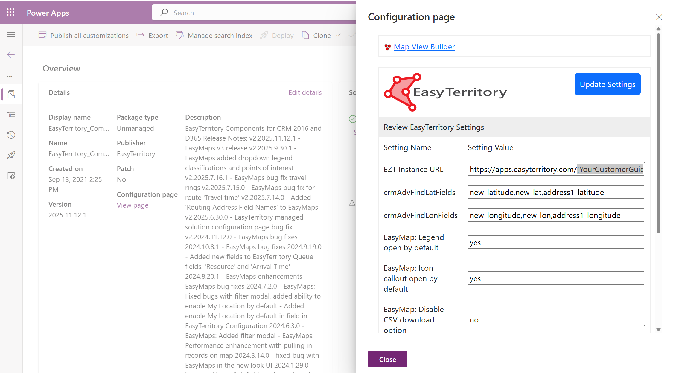 EasyMap Configuration | EasyTerritory
