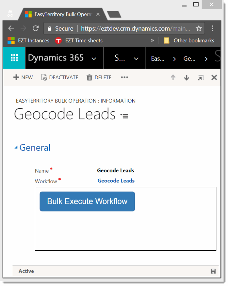 Bulk Workflow Operation Utility for Dynamics 365 | EasyTerritory